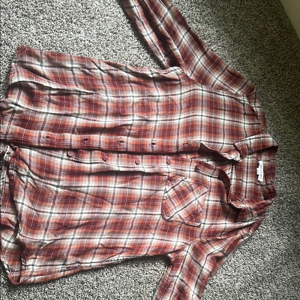 Beachlunchlounge Red Plaid Shirt